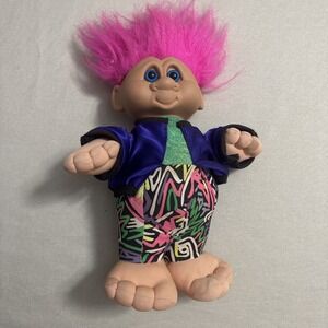 Vintage‎ 1992 Terra Nova Troll Stuffed Plush Doll with Pink Hair 12 Inches Tall